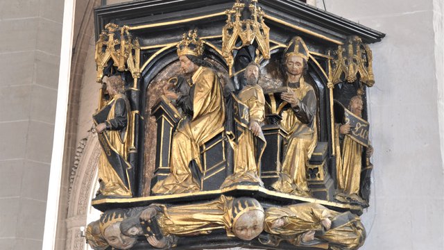 Gotische Predig Kanzel aus dem 15., Jahrhundert