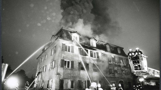 Der Brand des "Bernheimer-Hauses" im Jahr 1992