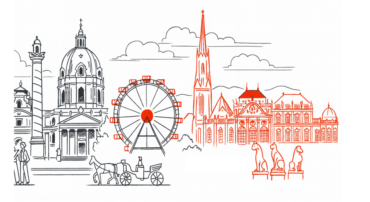 Wien Illustration der Programmpunkte in Wien
