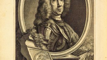 Abbildung einer historischen Persönlichkeit, Prinz Eugen von Savoyen, in einem Buch © Österreichische Nationalbibliothek