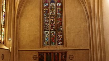 Westfenster der Bartholomäuskapelle © Archiv der Dombauhütte St. Stephan, FZ
