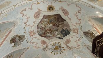 Wiederhergestellte Farbgebung des Vierthalerstucks