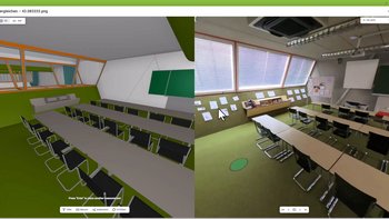 Vergleich digitale Bestandsaufnahme zu realem Klassenzimmer
