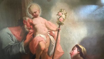 Restauration des Gemäldes der Heiligen Familie