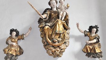 Barocke Maria-Figur, aus dem barocken Hauptaltar von Martin Zürn 17. Jahrhundert