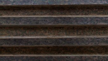 Holzdecke in der Restaurierungs-Phase, ColorCheck