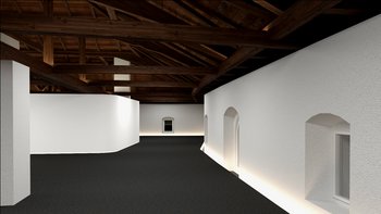 Entwurf der neuen Ausstellungsfläche im Dachgeschoss des Keltenmuseum Hallein