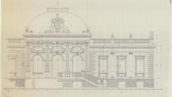 Ansicht der Fassade vom Bauplan aus dem Jahr 1908