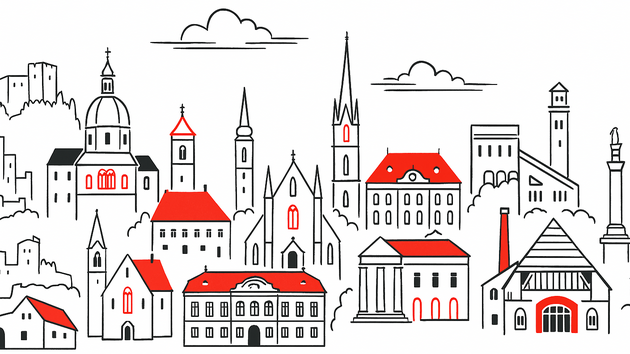 Illustration zu Denkmalen in ganz Österreich